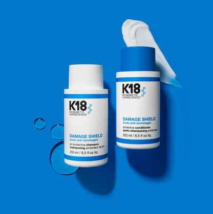 K18 Damage Shield Shampoo & Conditioner routine