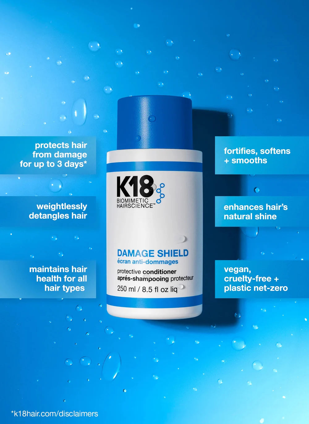 K18 Damage Shield Shampoo & Conditioner routine